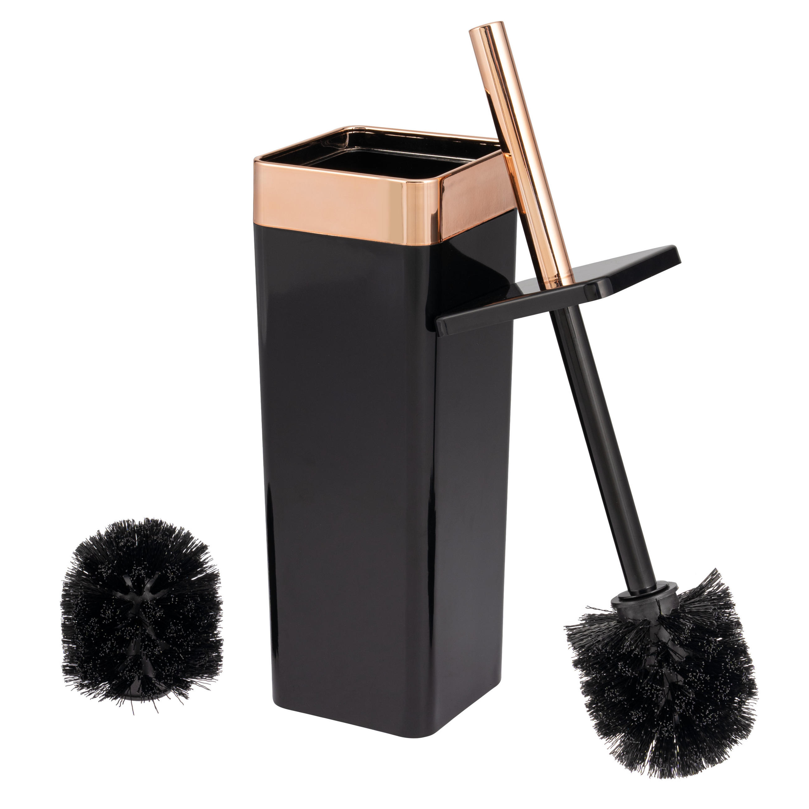 WC-GARNITUR SAVONA, schwarz - Schwarz, Kunststoff (9.5/37/9.5cm) - bremermann