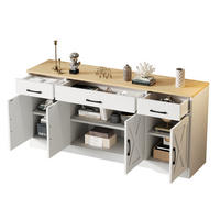 KOMODA od MDF-a 160x37x75 cm bijela s 3 ladice, 4 vrata i uskim dizajnom za odlaganje - bijela, drvni materijal (160/75/37cm) - Modfu