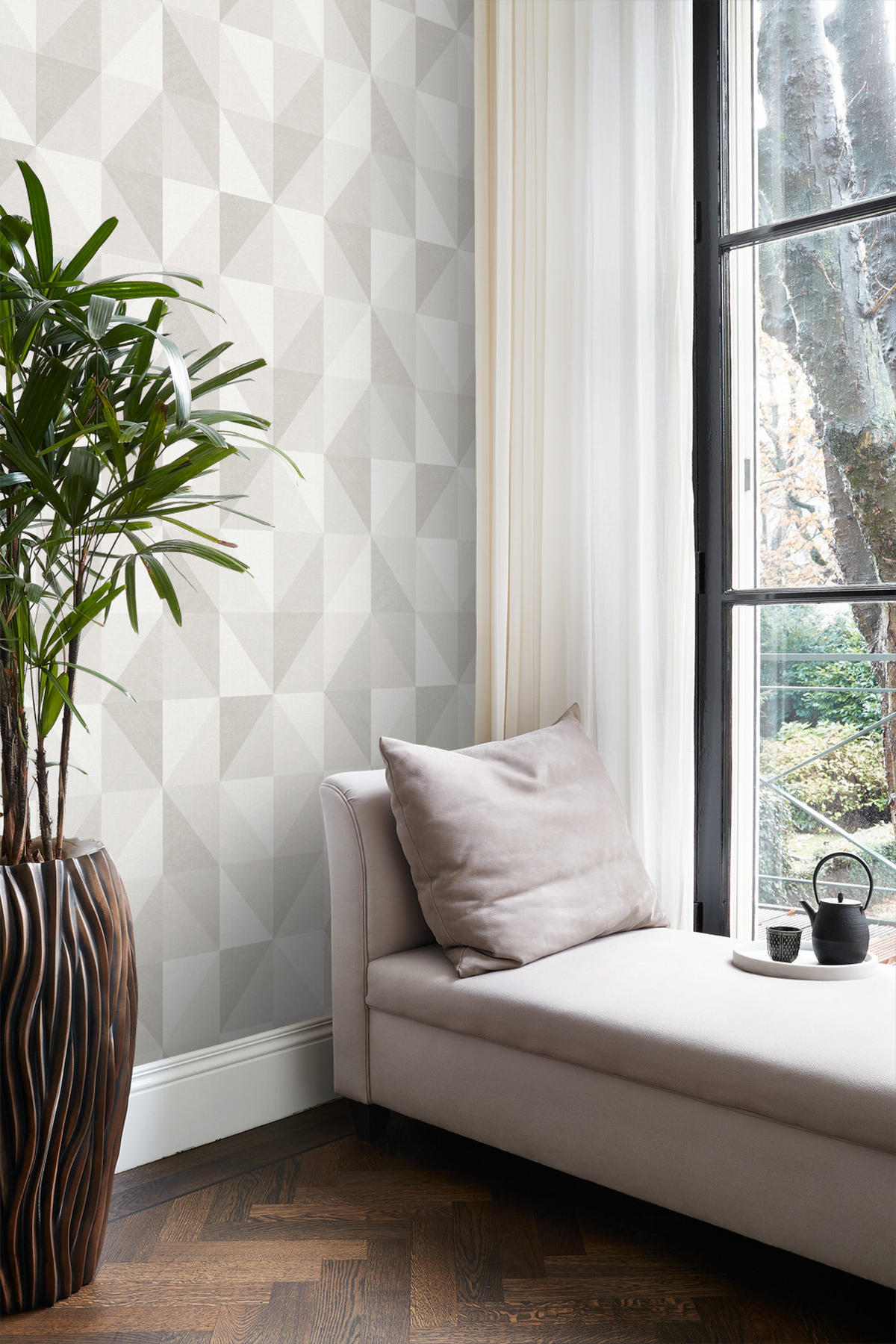 TAPETE 3D-Muster 50 x 900 cm - Beige, Papier (50/900cm) - Origin Wallcoverings