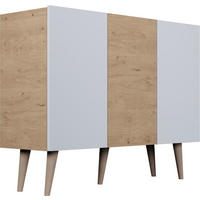 SIDEBOARD Ivy 120/95/40 in Lancelot Eiche, Weiß - Hellbraun/Braun, Holz/Holzwerkstoff (120/95.5/39.9cm) - WFL GROUP