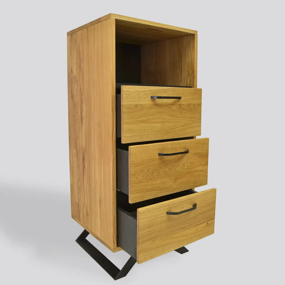 EICHENHOLZSCHRANK mit Schubladen für Wohn- und Schlafzimmer JORGEN - Eichefarben, Holz (50/115/45cm) - Rawood Furniture