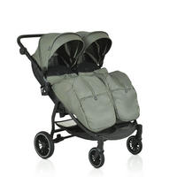 GESCHWISTERKINDERWAGEN TwinGo grün Getränkehalter, Fußabdeckung, Hinterradbremse - Grün, Textil/Metall (102/78/106cm) - Moni