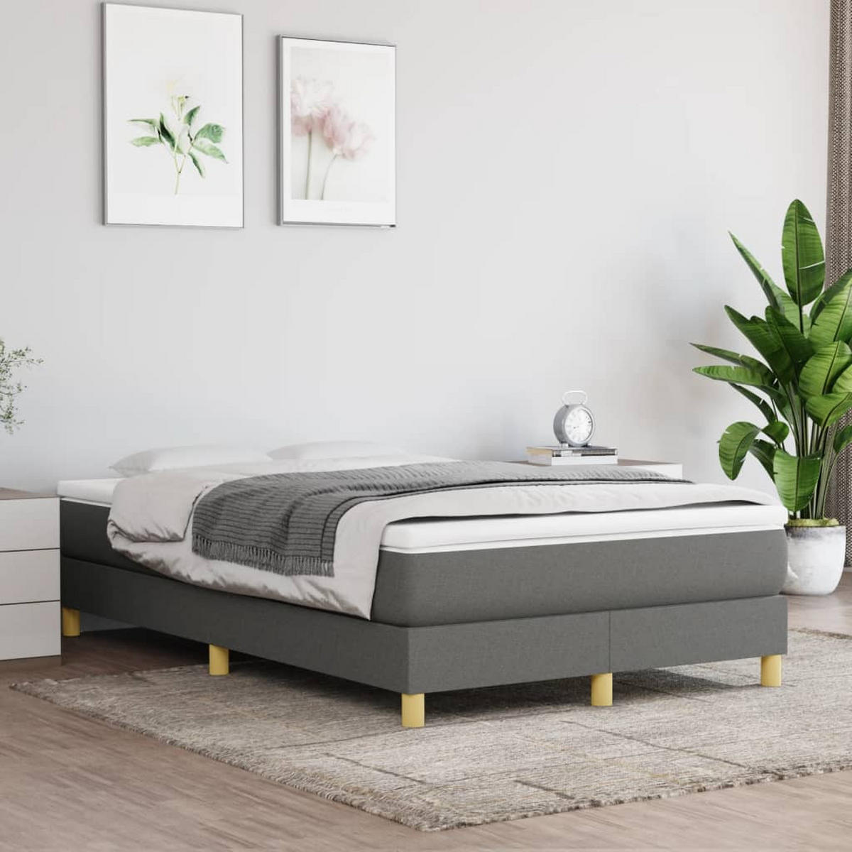 POLSTERBETT Quinn 120/203 cm - Grau, Holzwerkstoff (120/200cm) - Nettlife