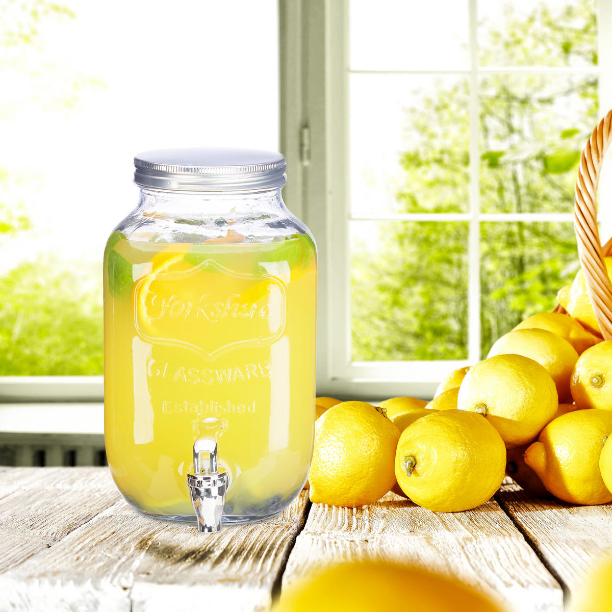 GETRÄNKESPENDER - Transparent, Glas/Kunststoff (3.5L) - Relaxdays