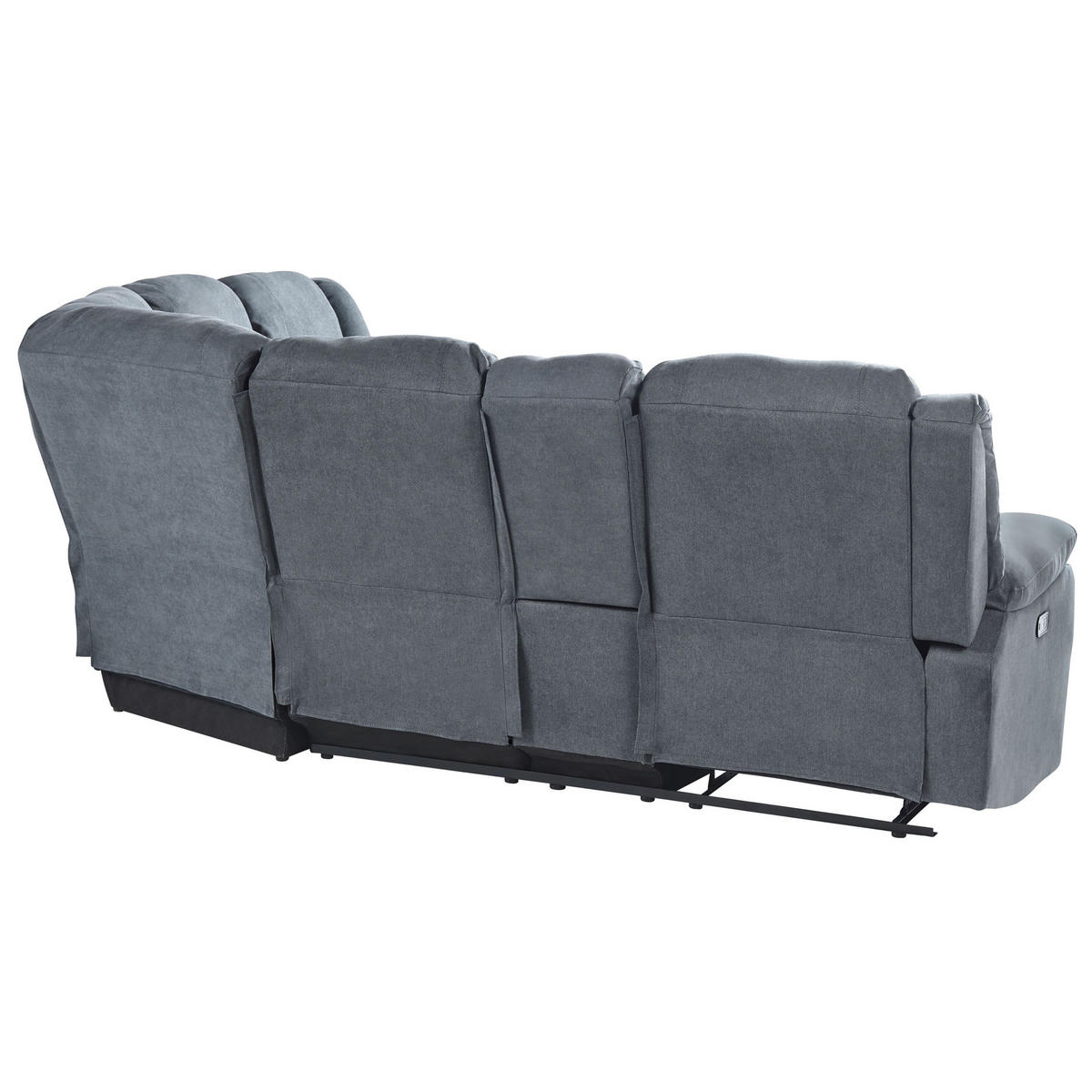ECKSOFA Polsterbezug Dunkelgrau Rokke - Dunkelgrau, Textil (229/196cm) - Beliani