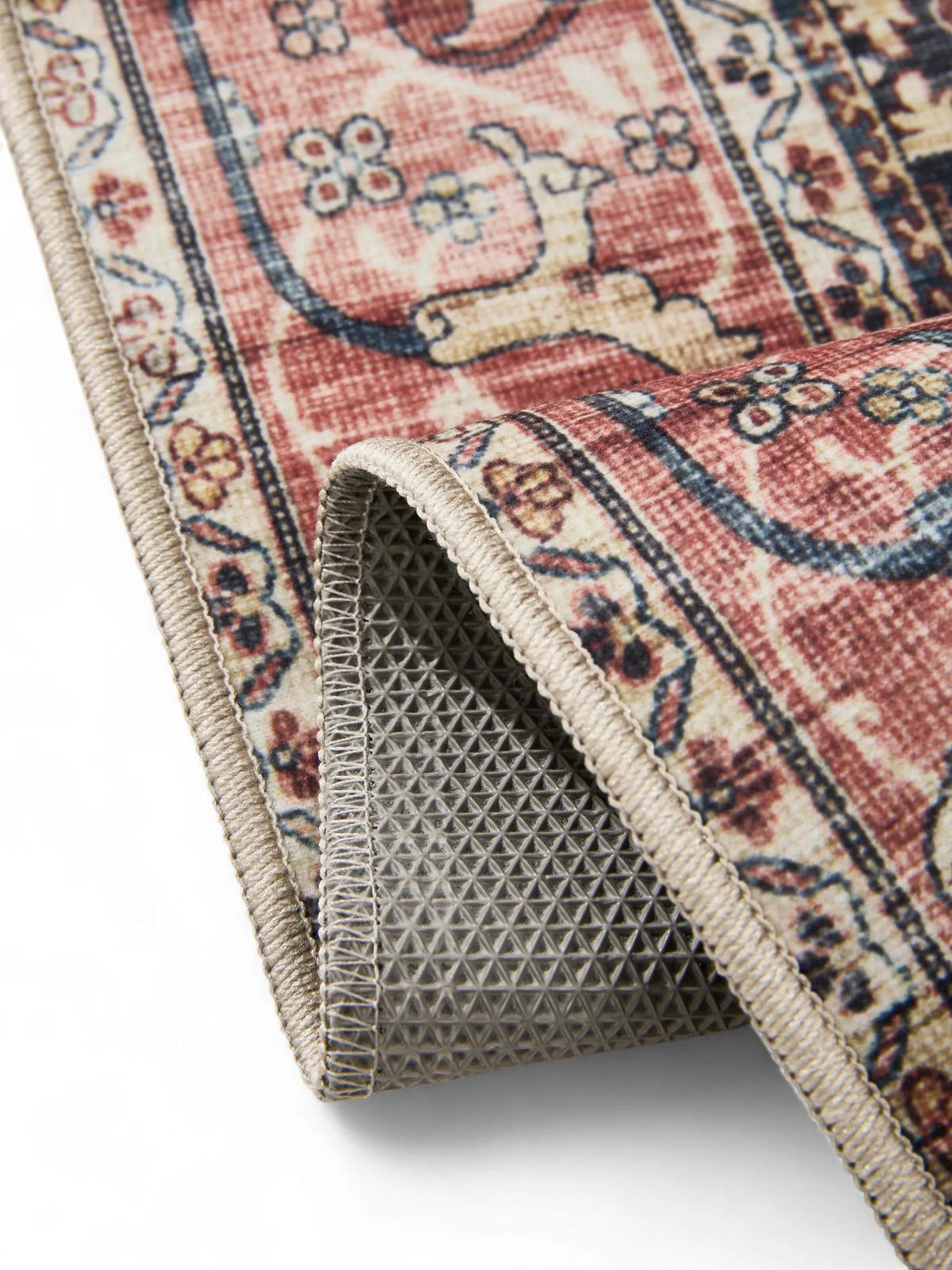 VINTAGE-TEPPICH George waschbar 60x120 cm - Rot/Multicolor, Kunststoff (60/120cm) - benuta