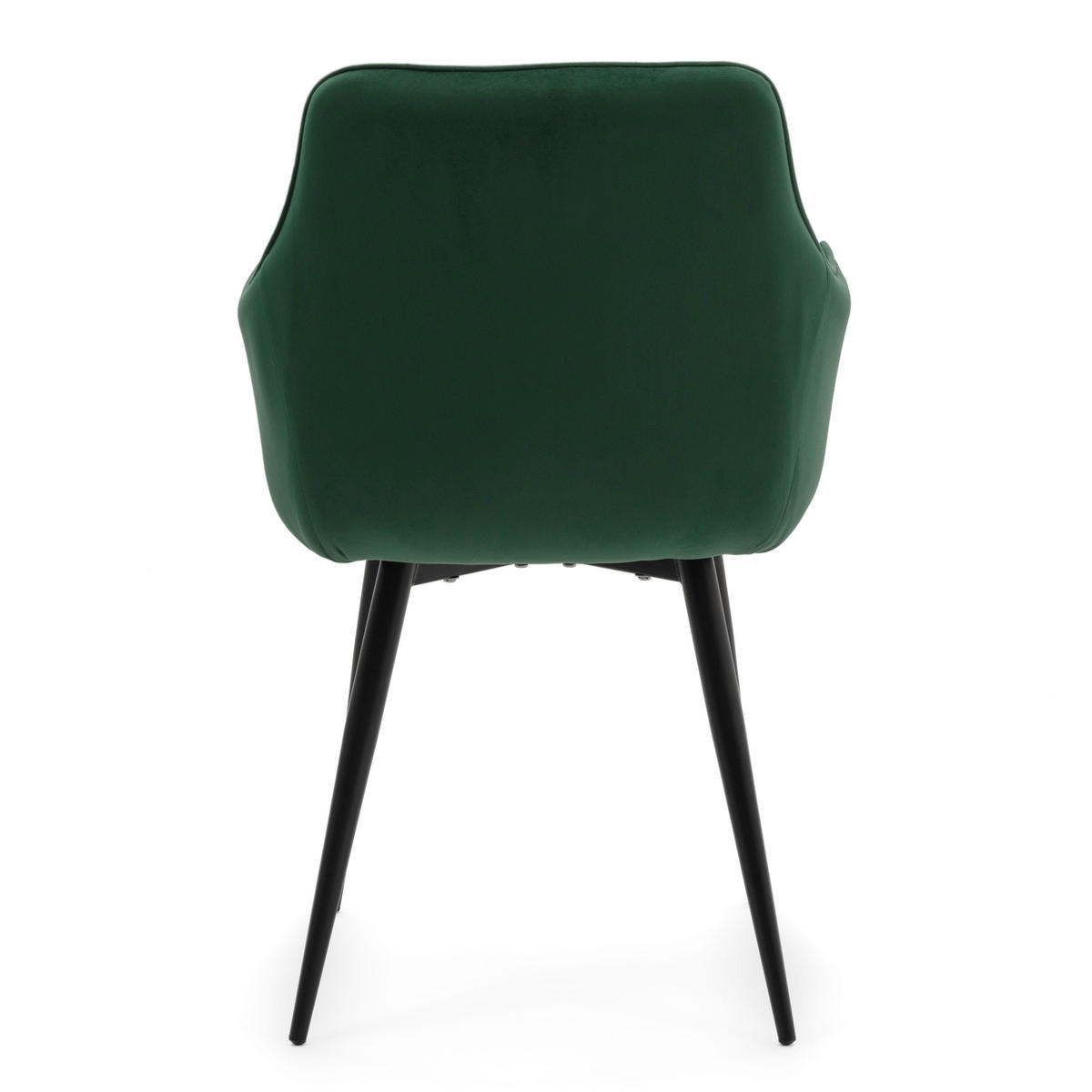 STUHL GALLO gespolstert mit Steppung - grün - Samt Velours - Schwarz/Grün, Textil/Metall (58/88/58cm) - NEW HOME