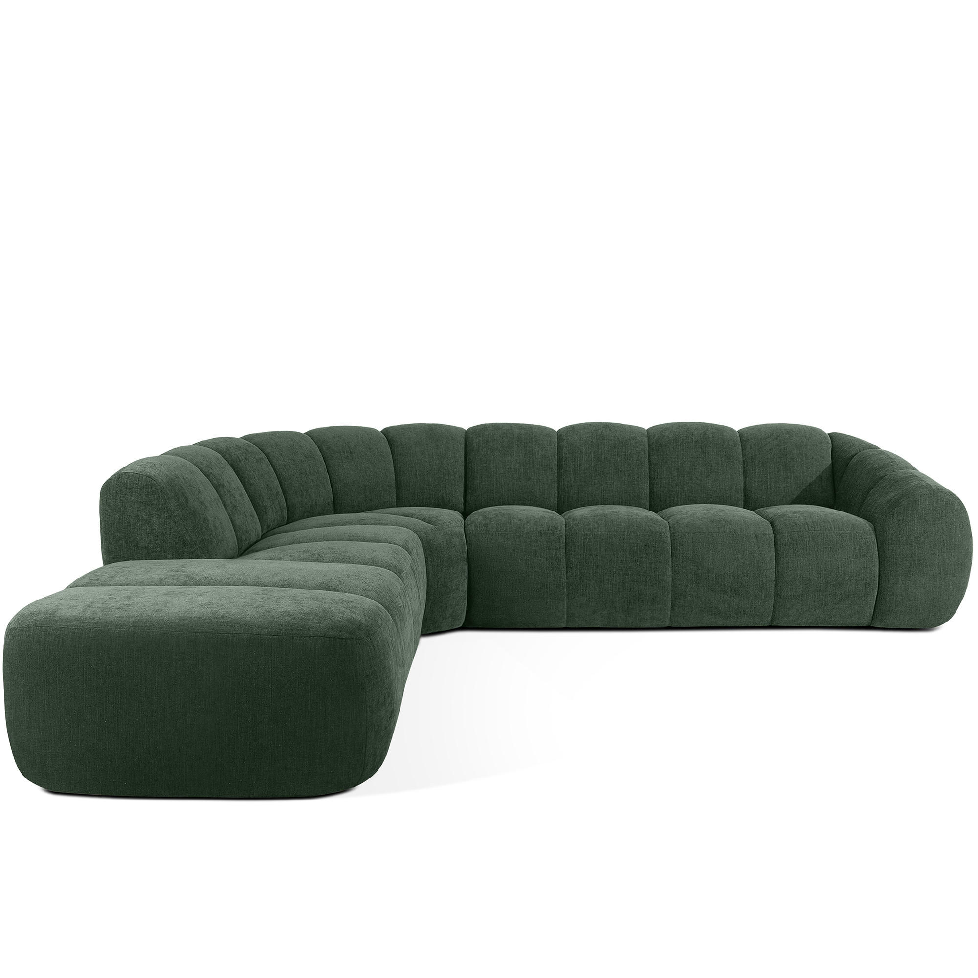 ECKSOFA LINKS FLAVA, Dunkelgrün - Dunkelgrün, Holz/Holzwerkstoff (310/274cm) - KONSIMO®