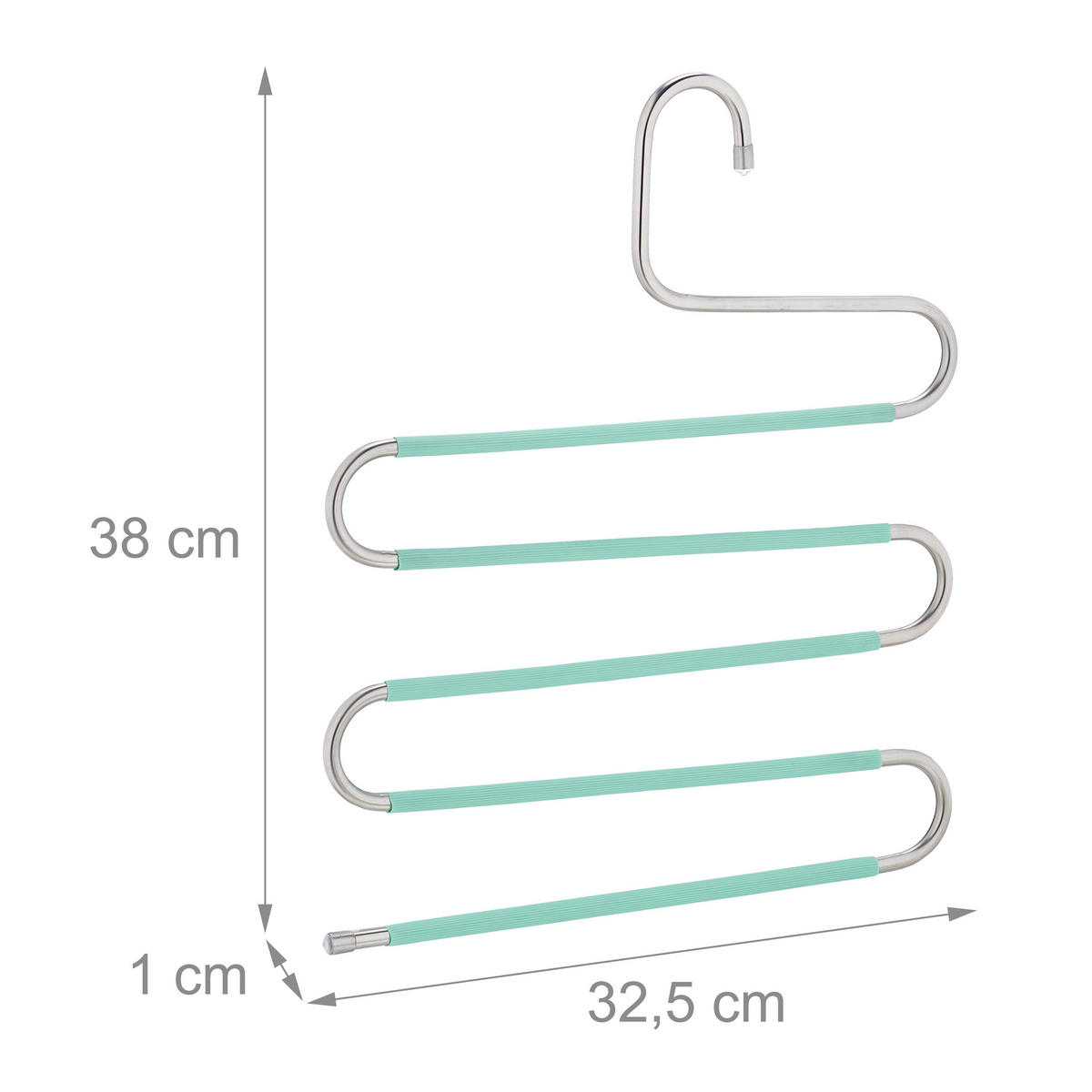 4XVEČNAMENSKI hlačni obešalnik - večbarvno, kovina/umetna masa (32.5/38/1cm) - Relaxdays