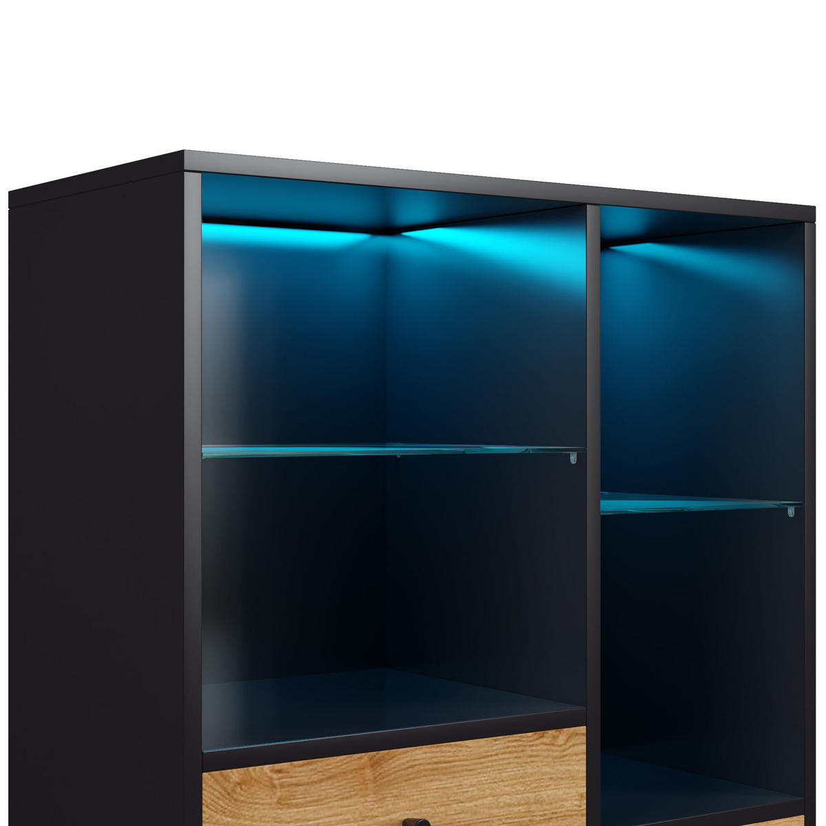 MEHRZWECKSCHRANK Schwarz 150/40/80 cm - Schwarz, Holzwerkstoff (40/80/150.5cm) - Urban Meuble