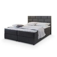 POSTEL BOXSPRING KERLO 160x200 cm, s matrací a úložným prostorem, šedá - šedá, kompozitní dřevo/textil (160/200cm) - MASSENO