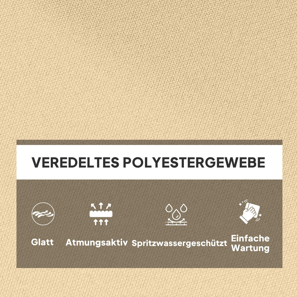 SITZKISSEN für Hängekorb, Beige - Beige, Kunststoff (100/8/120cm) - Outsunny