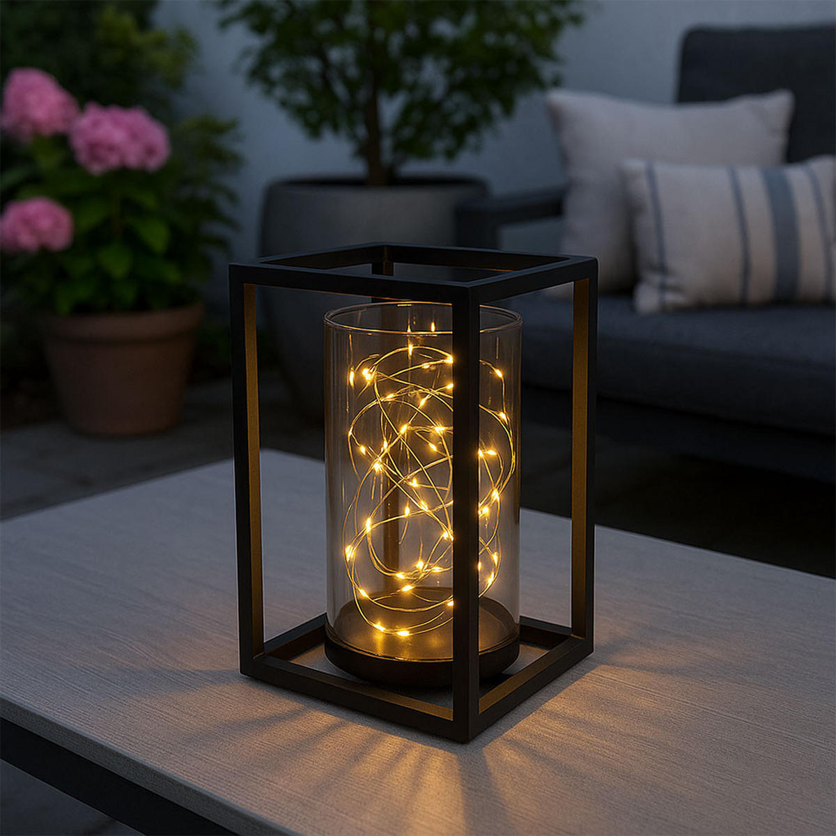 LED AUSSENLEUCHTE Metall Schwarz - Schwarz, Metall (14/14/25cm) - Globo Lighting