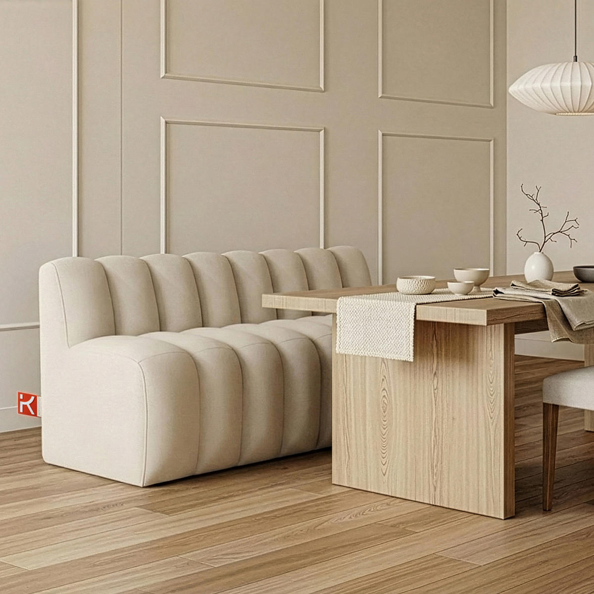 ESSZIMMERBANK CORDA, Cremig - Creme, Holz/Holzwerkstoff (163/78/71cm) - KONSIMO®