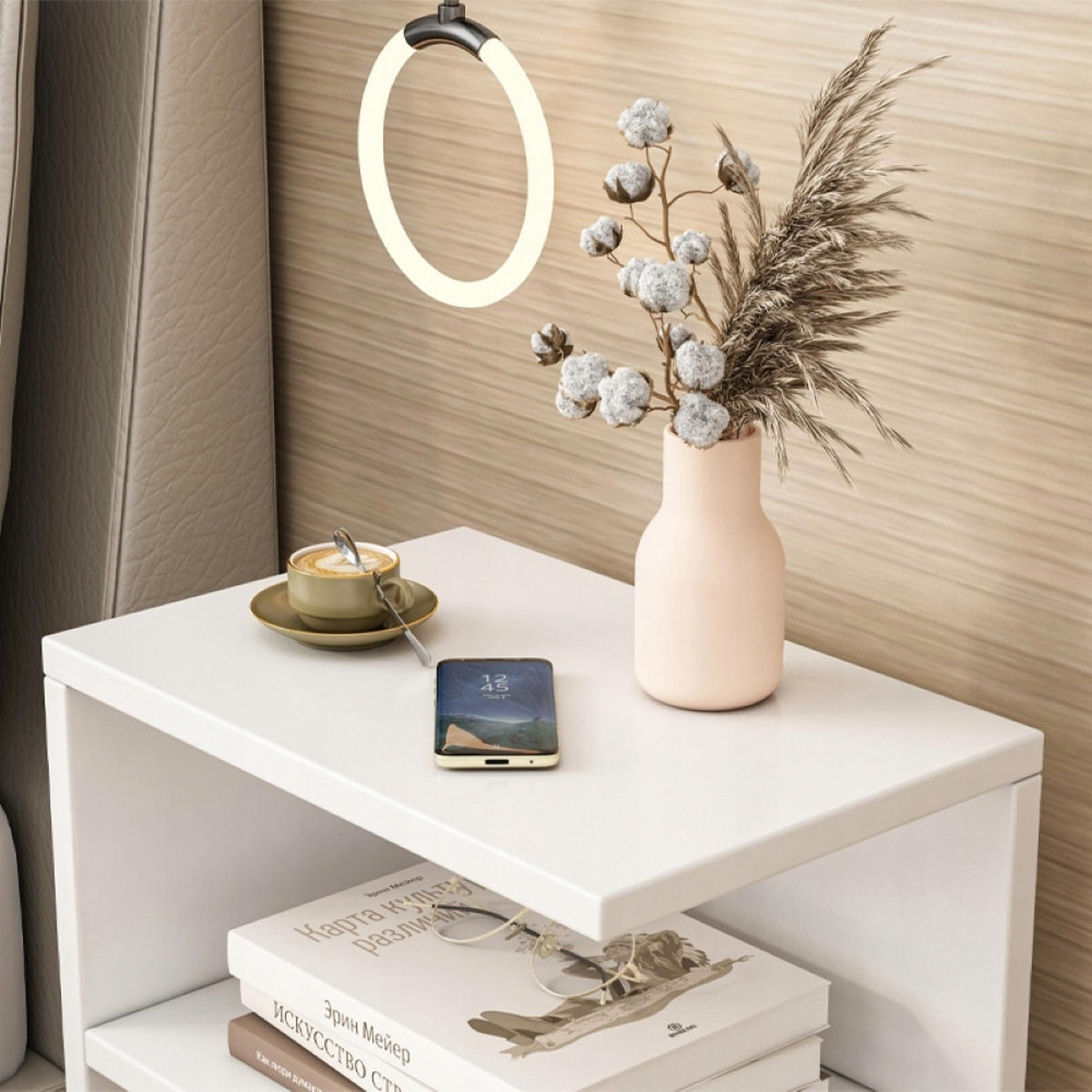 NACHTTISCH / Beistelltisch – Modernes Design für Schlafzimmer und Wohnzimmer - Weiß, Holzwerkstoff (30/50/20cm)