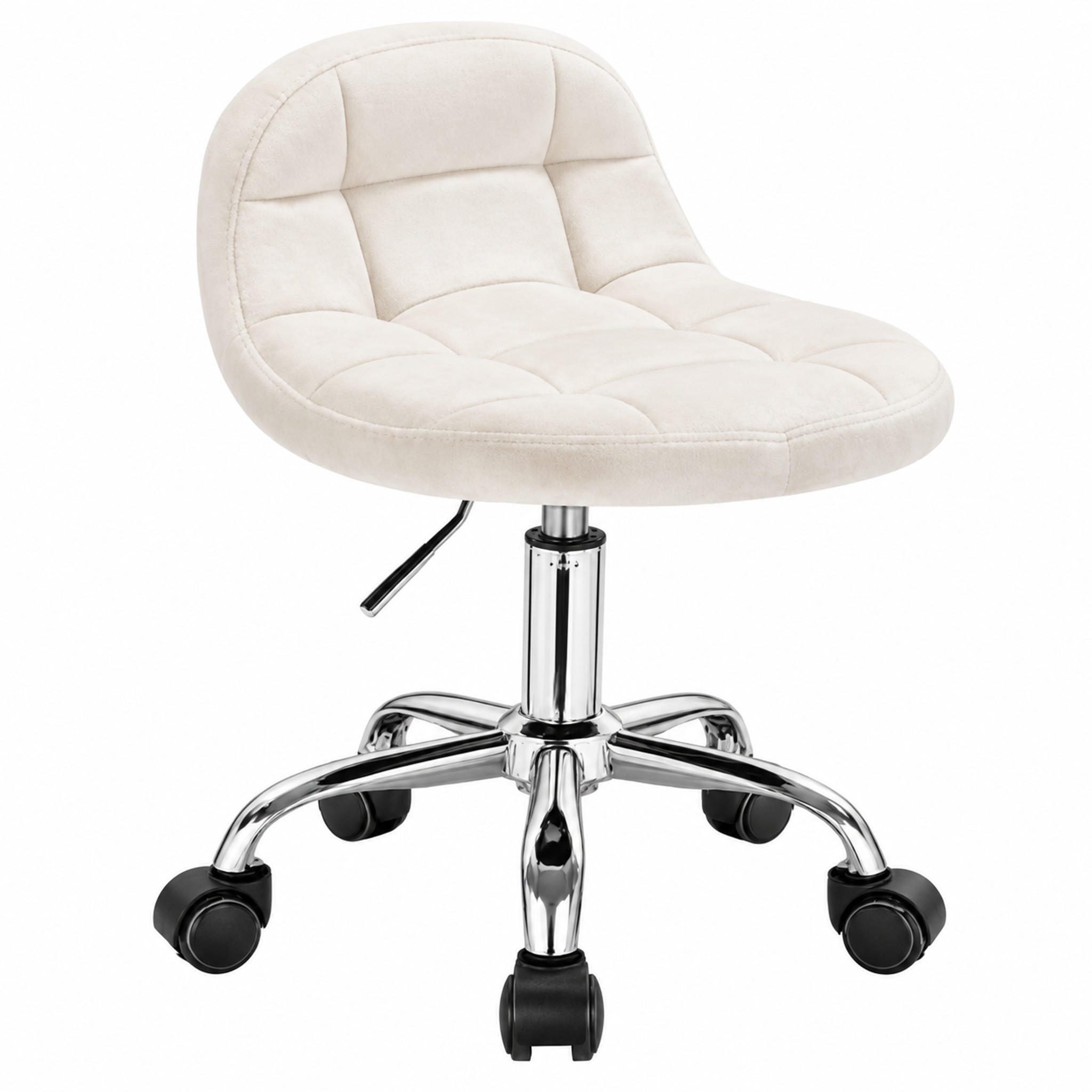 BÜROSTUHL höhenverstellbar Samt Cream White - Weiß, Metall (38/68/31cm) - Meubliv