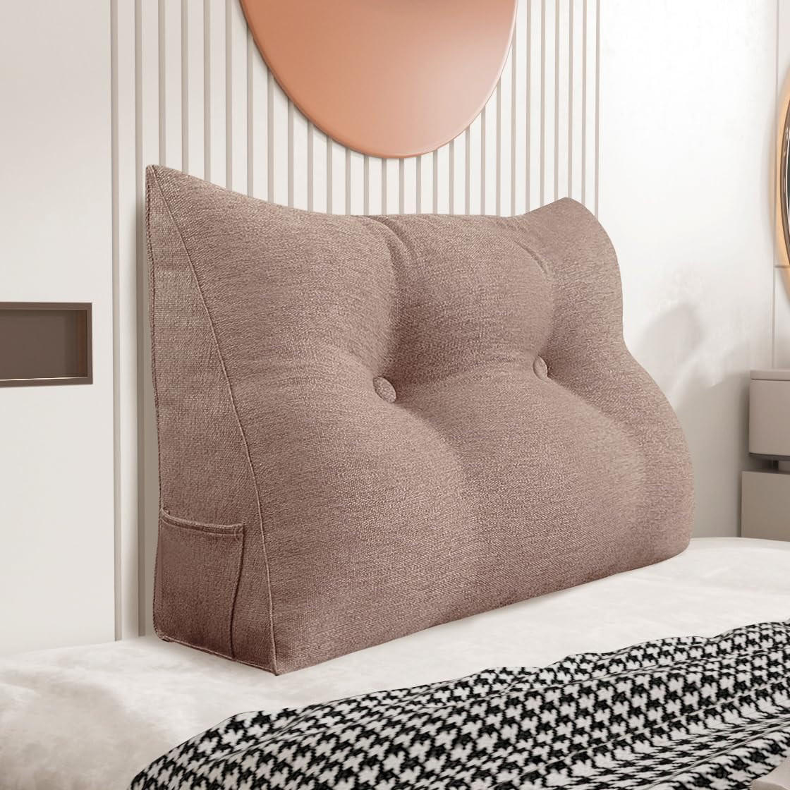 RÜCKENKISSEN für Bett Leinenlook Mauve 80 cm - Pink, Textil (50/80cm) - Vercart