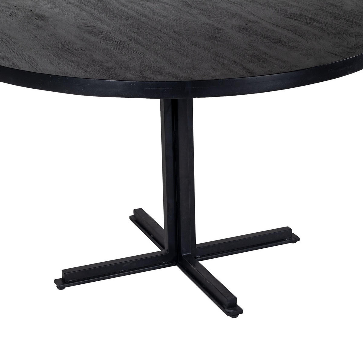 ESSTISCH rund aus Mangoholz 130cm, schwarz - Schwarz, Holz (130/130/76cm) - Giga Meubel