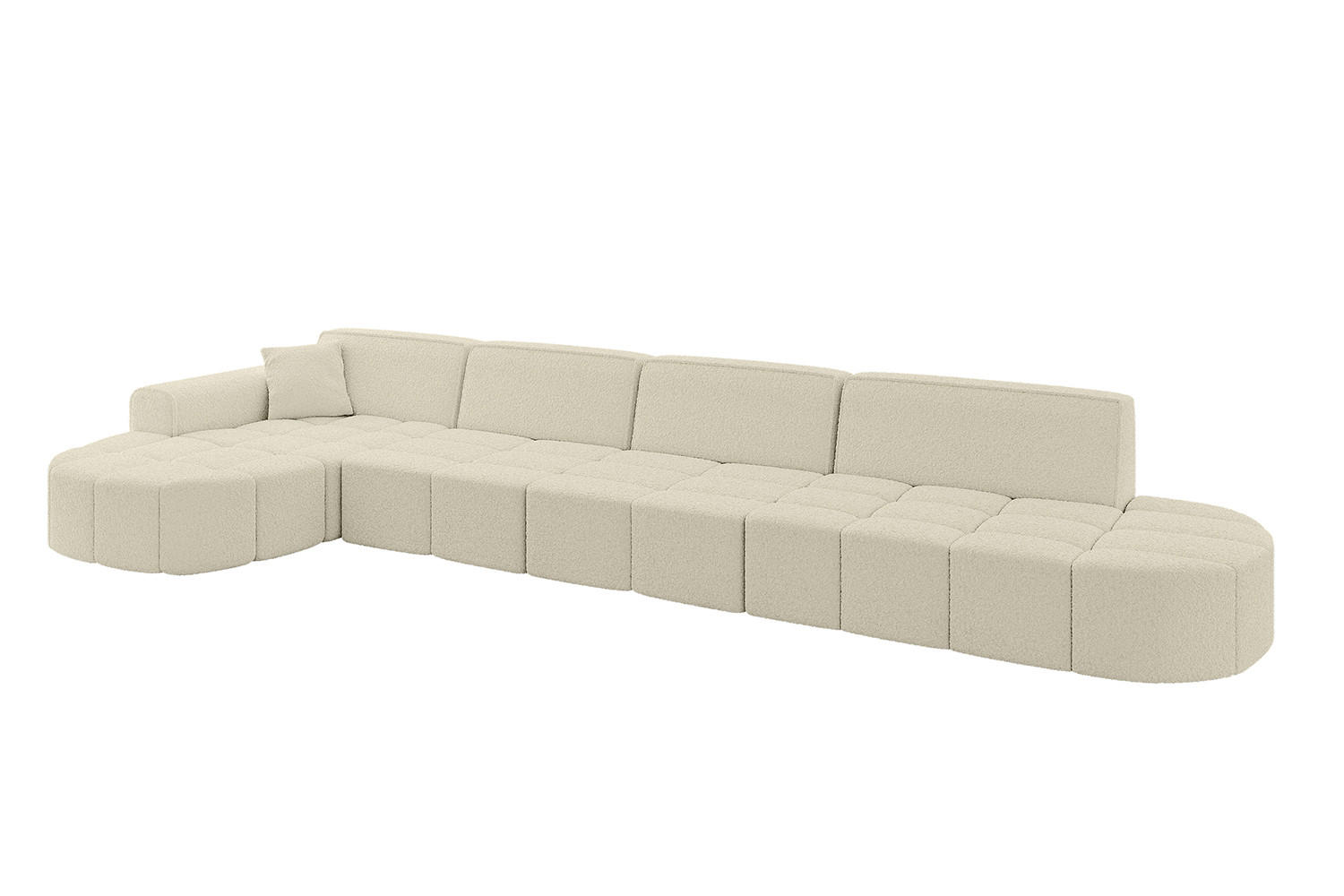 ECKSOFA Ottomane Links LIVO-L3 - 413x171x79,5 cm Beige - Beige, Holzwerkstoff/Textil (413/79.5/171cm) - ALTDECOR