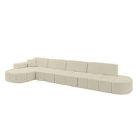 ECKSOFA Ottomane Links LIVO-L3 - 413x171x79,5 cm Beige - Beige, Holzwerkstoff/Textil (413/79.5/171cm) - ALTDECOR