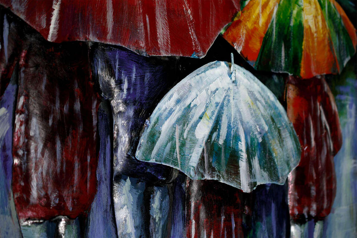 METALLBILD Bunt 50/100 cm - Multicolor, Metall (3.5/100cm) - KUNSTLOFT