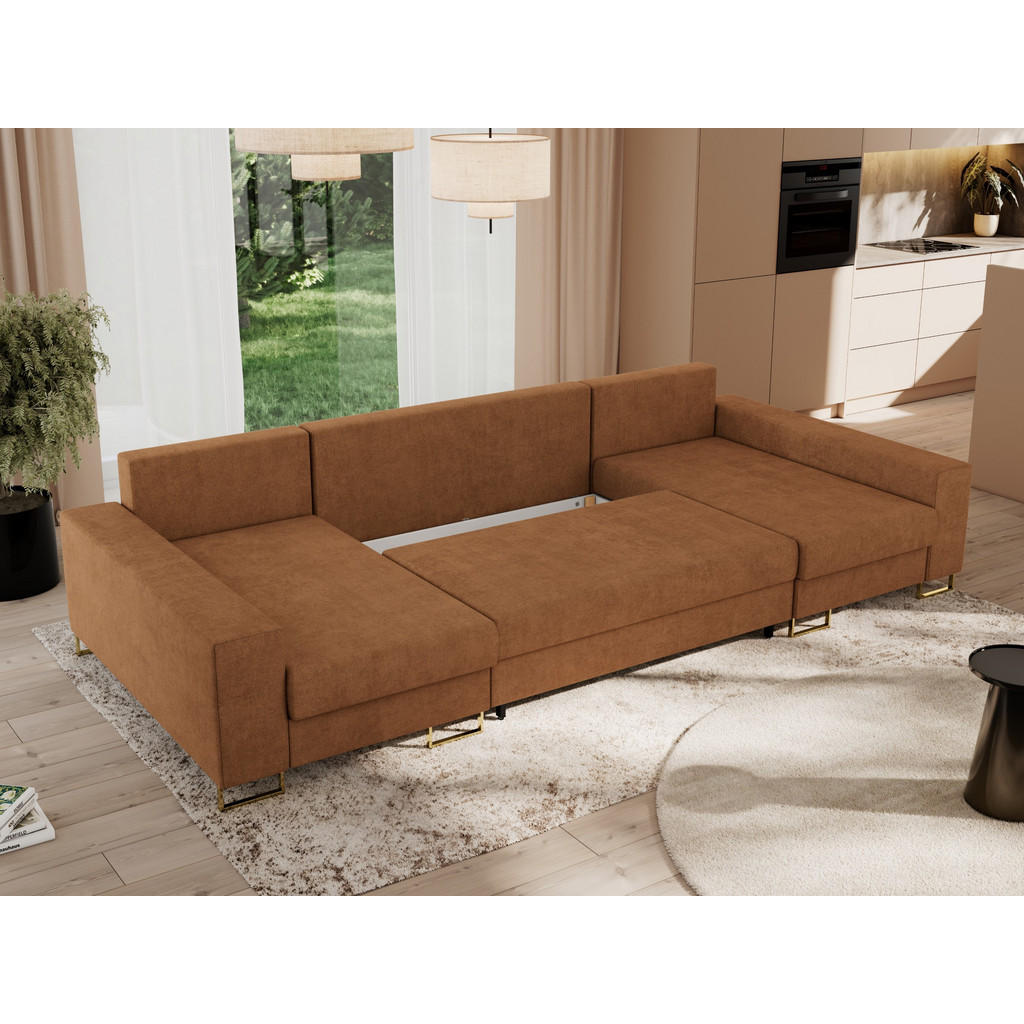 Thumbnail - MKS Wohnlandschaft, Orange, Textil, 5-Sitzer, U-Form, 312x95x138 cm, Wohnzimmer, Sofas & Couches, Wohnlandschaften, Wohn...