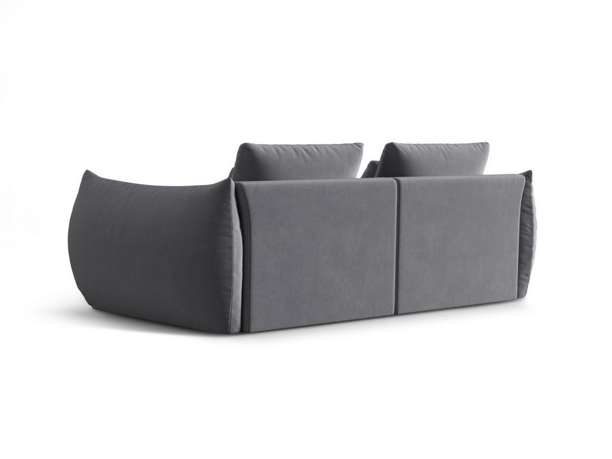 SOFA modular Bloom aus Samt dunkelgrau 3 Sitzplätze - Dunkelgrau, Textil (106/95/232cm) - Micadoni