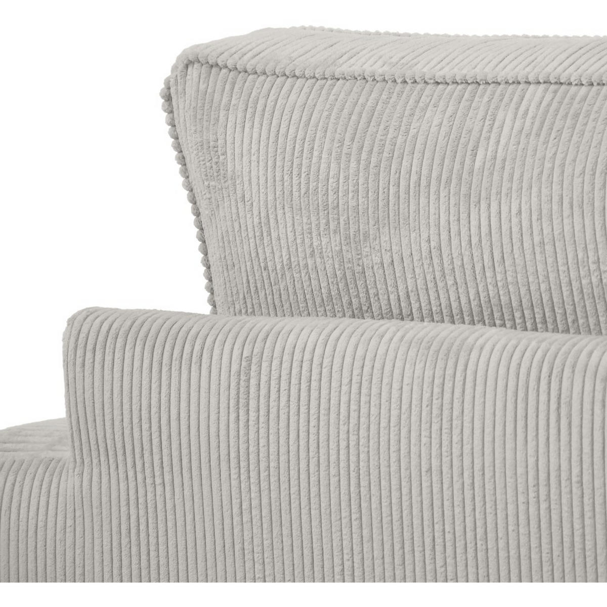 ECKSOFA Pablo ohne Schlaffunktion, mit abgerundeter Ottomane, links, Graubeige - Hellgrau, Textil (319/196cm) - Beautysofa