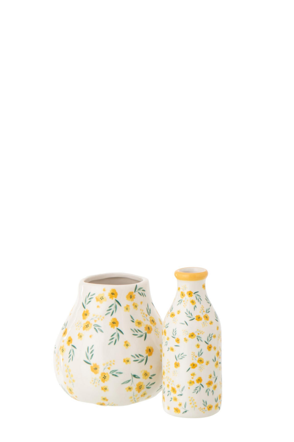 VASE BLUMEN Weiß - Weiß, Keramik (12.5cm) - J-Line