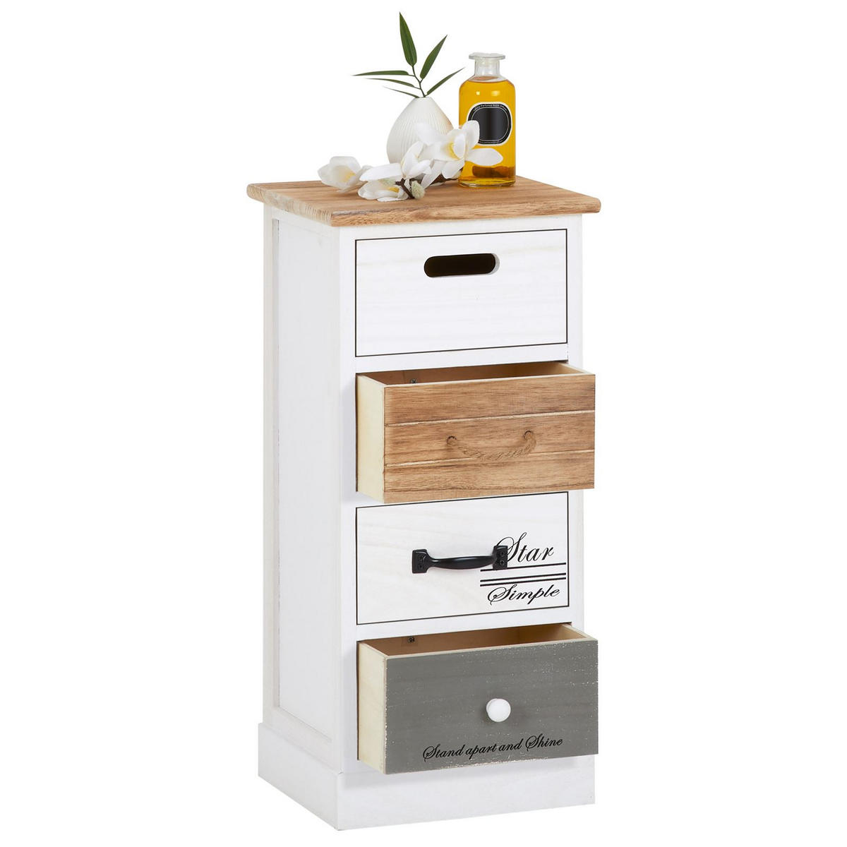 KOMMODE SALVA - Weiß, Holz (29/64/27cm) - CARO-Möbel