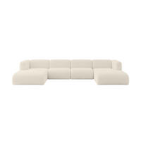 WOHNLANDSCHAFT MIRA-U2 408x179x70 Beige Bouclé - Kaschmir/Beige, Holzwerkstoff/Kunststoff (408/70/179cm) - ALTDECOR