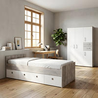 JUGENDZIMMER Set Bente 2-teilig - Eichefarben/Silberfarben, Holzwerkstoff/Kunststoff (1/1/1cm) - arthur berndt