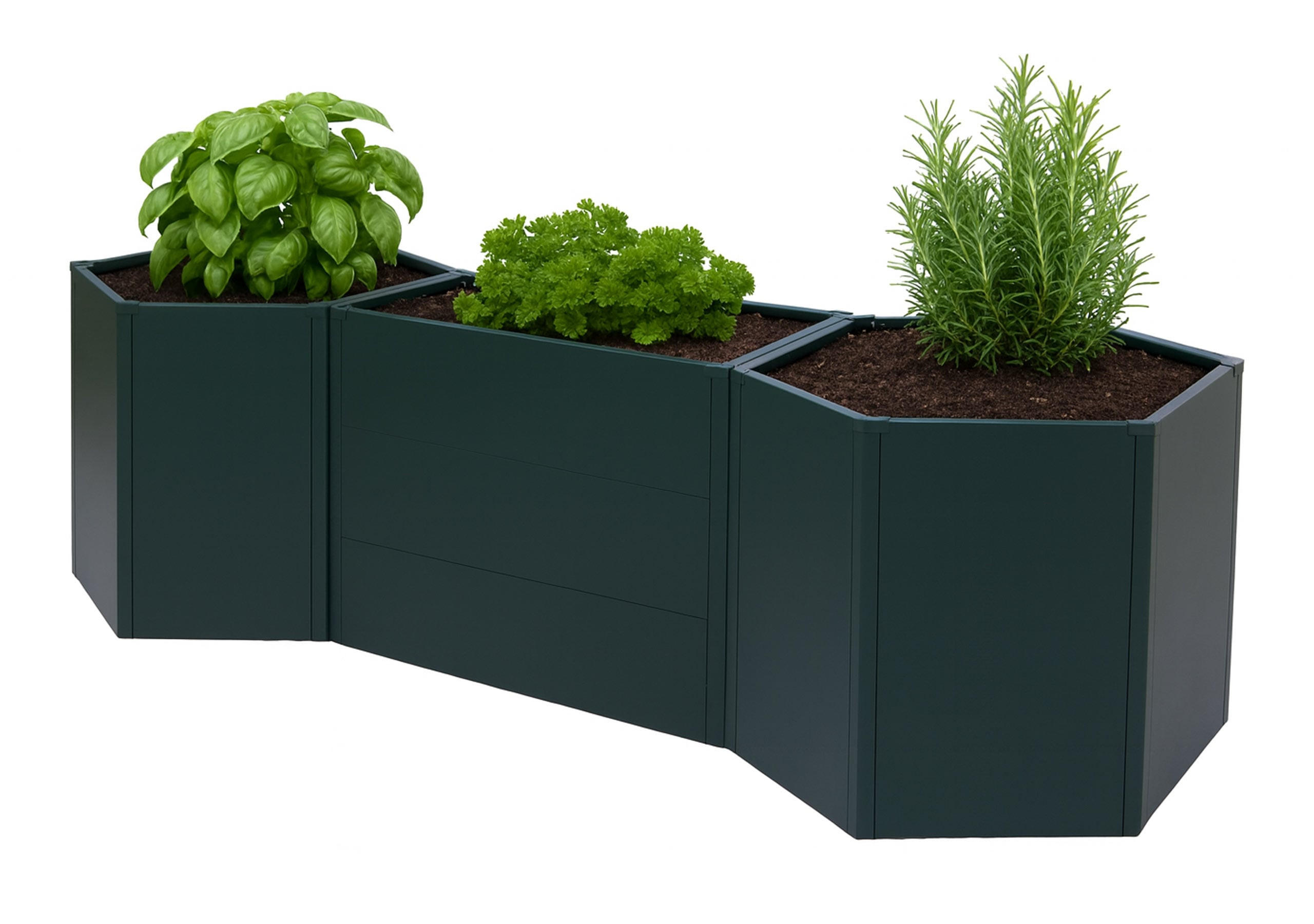 HOCHBEET 3er-Set 77x286x88cm Grün - Grün, Metall (286/77/88cm) - PROREGAL
