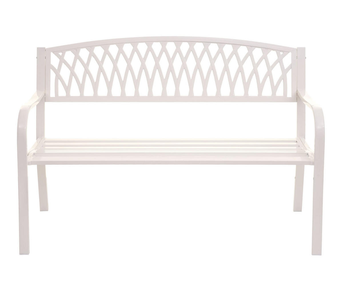 GARTENBANK Weiß - Weiß, Metall (127/87/58cm) - MCW