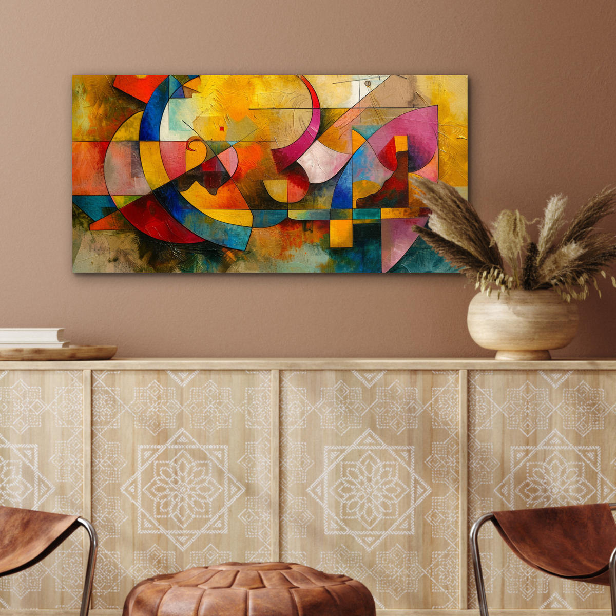 KOVOVÝ OBRAZ Umenie - abstraktné - moderné 80x40 cm - žltá, kov (80/40cm) - MuchoWow