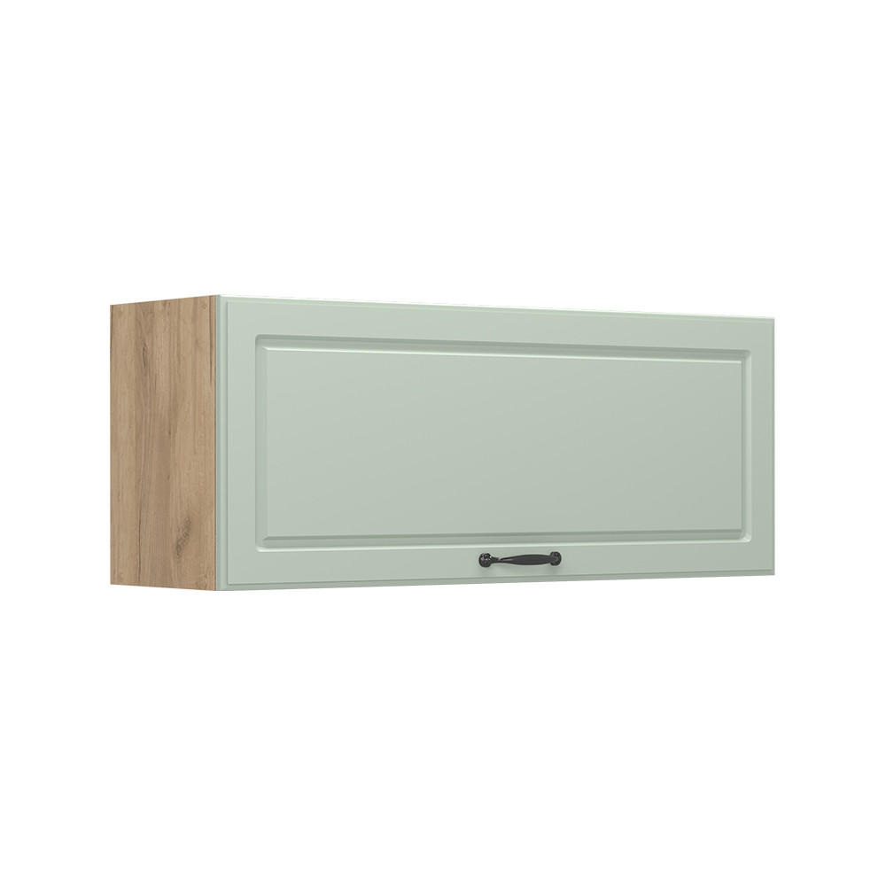 DULAP DE PERETE R-Line, Casă de țară Mint/Stejar auriu, 100 cm Plat - culoare lemn stejar/verde mentă, compozit lemnos (100/40/31cm) - Vicco