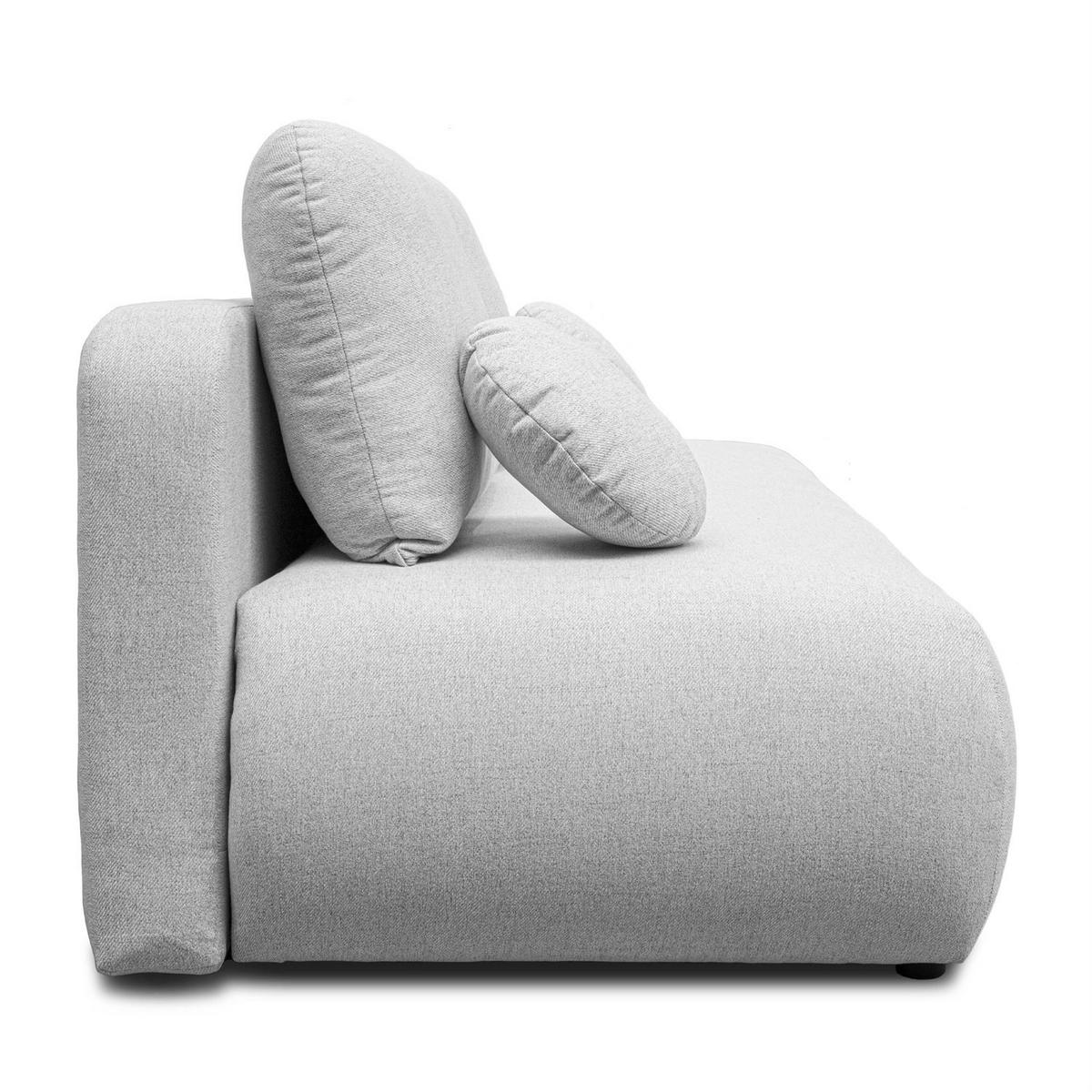 Schlafsofa CLAIRE, zweisitzig, mit Schlaffunktion, Neve 80 - Hellgrau, Textil (208/90/95cm) - Lookway