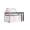 KINDERBETT Karolina 210x114x106 Massivholz Grau Textilset Burg 2 - Hellgrau/Grau, Holz (90/200cm) - 58aufmkessel
