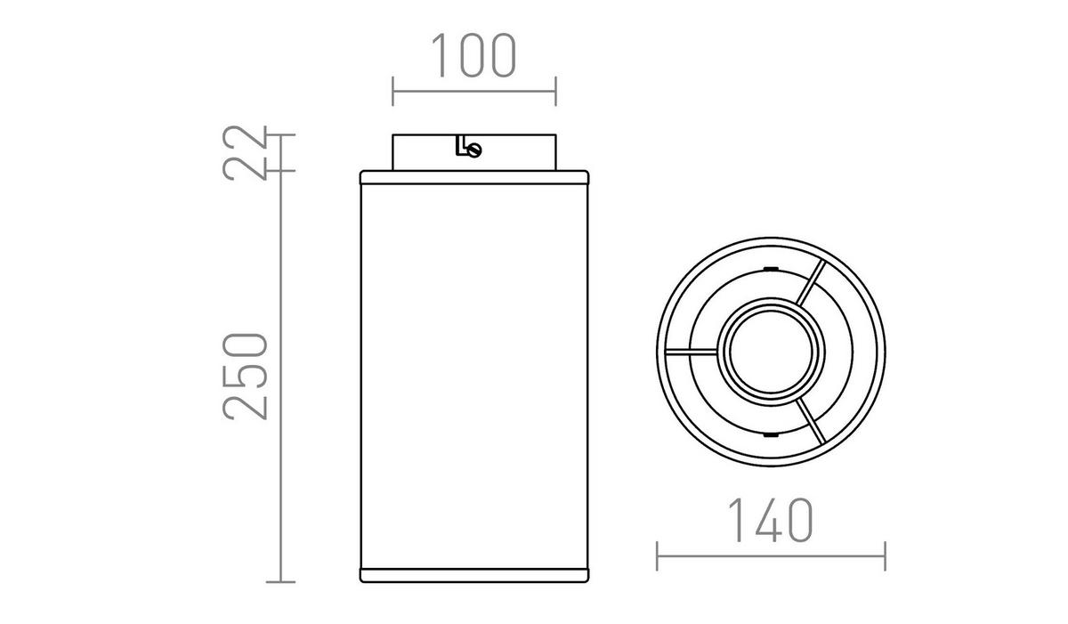 DECKENLEUCHTE TACO Schwarz Chrom 15 W - Schwarz, Metall (14/14/27.2cm) - Rendl