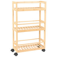 RAFT bambus maro deschis cu rotile Quintay - maro, lemn (45/75/20cm) - Beliani