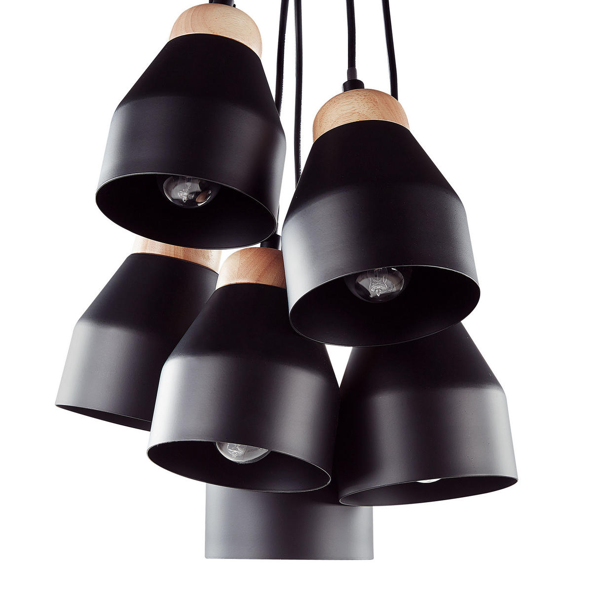 HÄNGELEUCHTE Cestos 12/12/68 cm - Schwarz, Metall (12/12/68cm) - Beliani