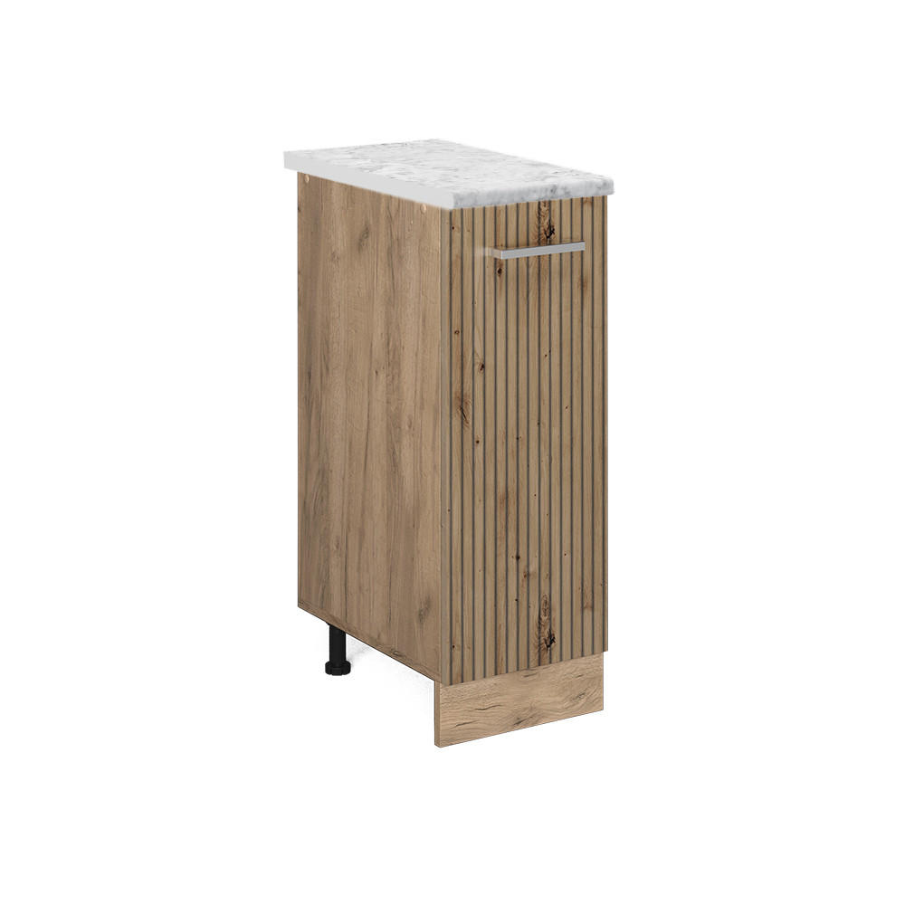 APOTHEKERSCHRANK R-Line Artisan-Eiche 30 cm AP Marmor - Eiche Wotan/Eiche Artisan, Holzwerkstoff (30/81.6/60cm) - Vicco