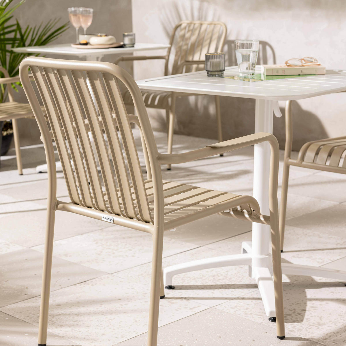 GARTENSTUHL, Taupe - Taupe, Metall (61/85/62cm) - Oviala