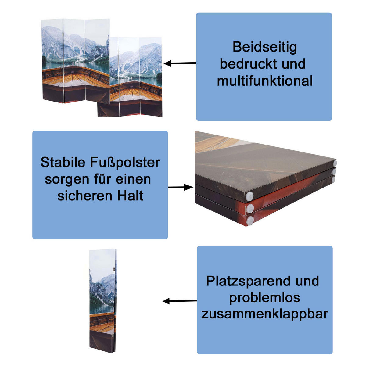 FOTO-PARAVENT Multicolor - Multicolor, Holz (121/180/2cm) - MCW
