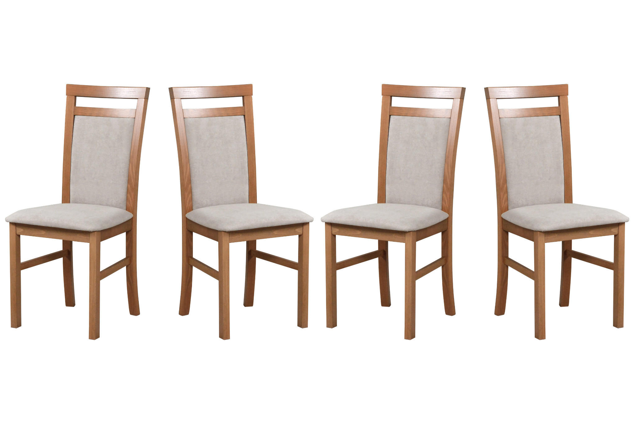 ESSZIMMERSTUHL - Set 4x MILANO 5 hell nussbaum, soro 23 - Beige/Nussbaumfarben, Holz (43/94/40cm) - Leaf Design