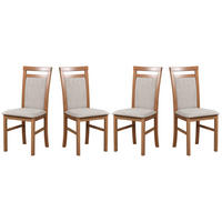 ESSZIMMERSTUHL - Set 4x MILANO 5 hell nussbaum, soro 23 - Beige/Nussbaumfarben, Holz (43/94/40cm) - Leaf Design