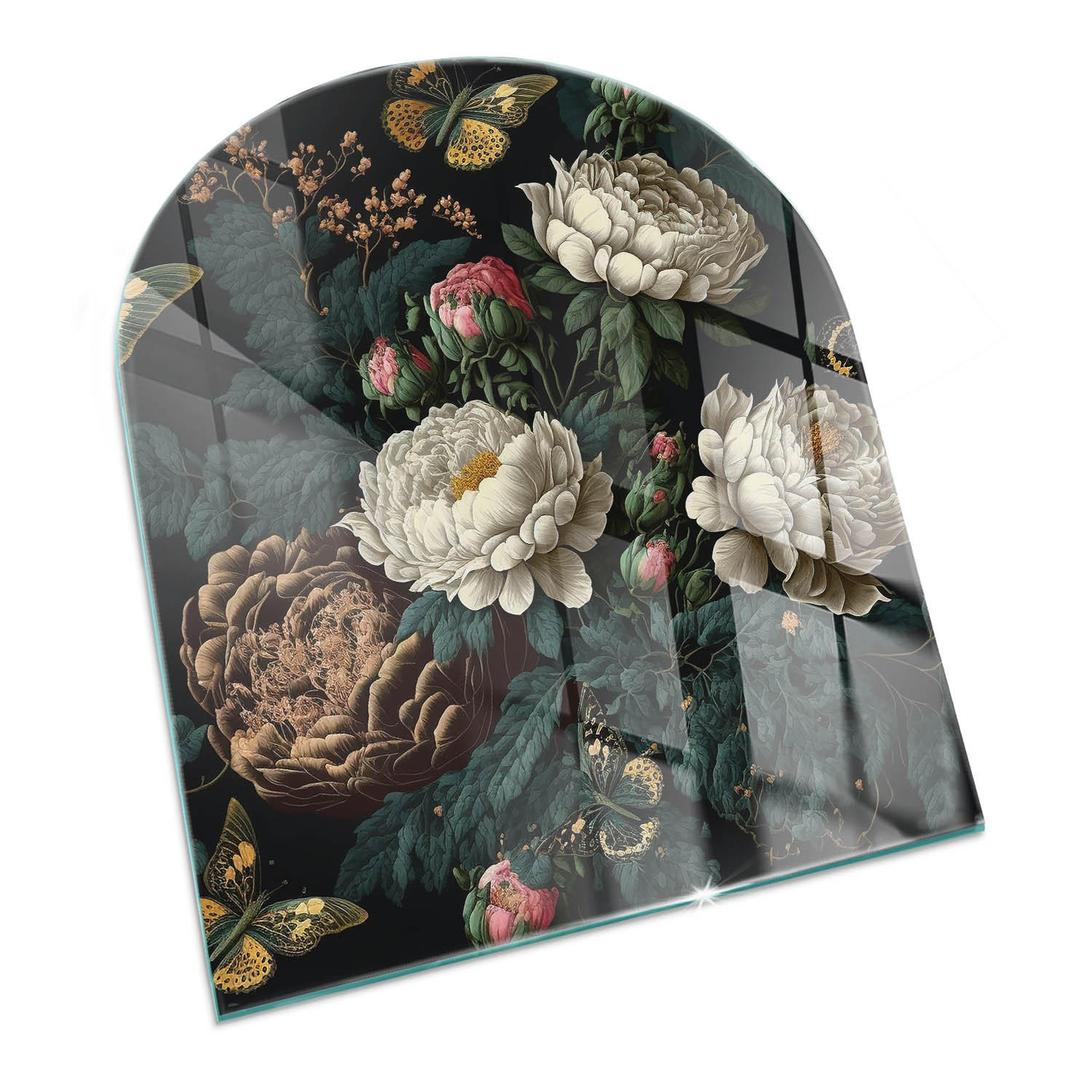 GLASPLATTE für Kamin 80x70 cm Grün - Grün, Glas (80/70/0.4cm) - ArtPrintCave