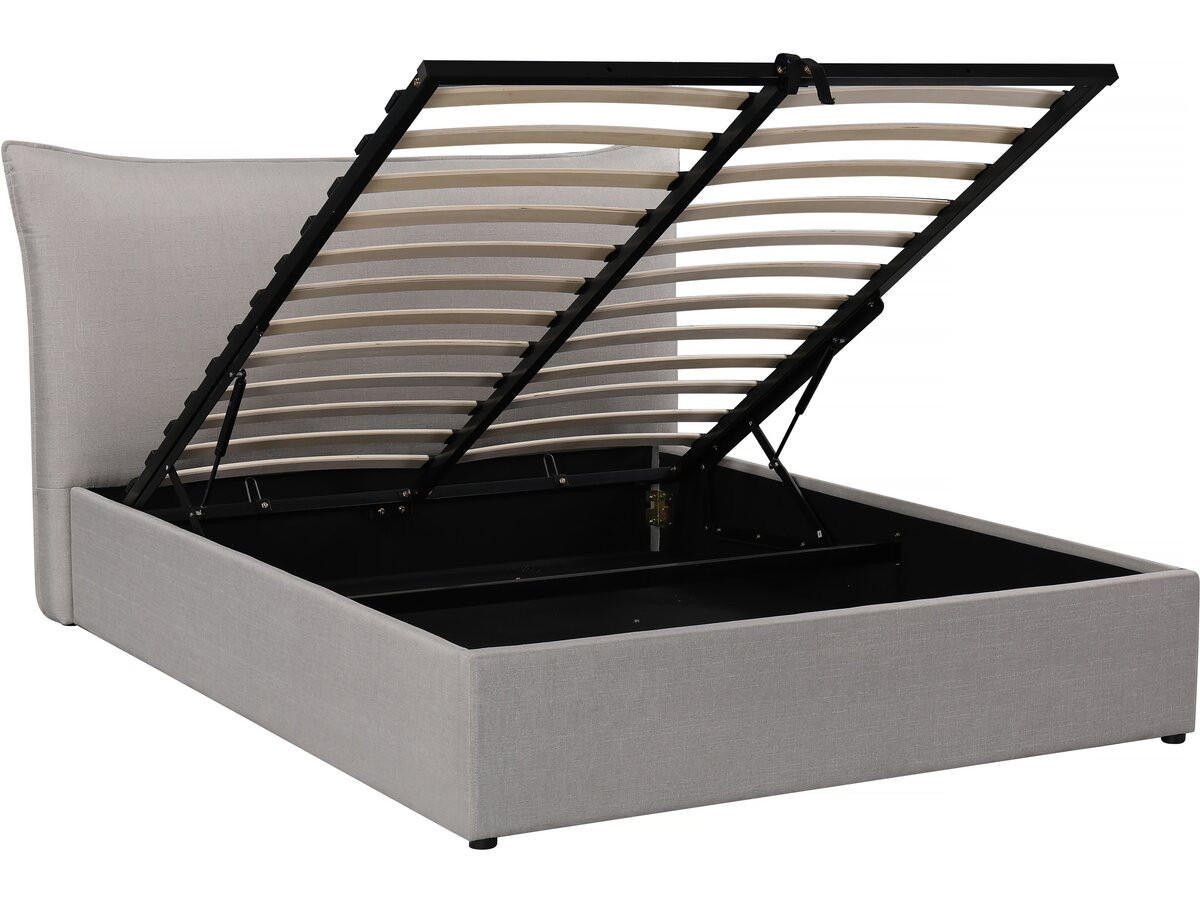 BETT megeve Grau - Grau, Textil (190/140cm) - Habitat Garten