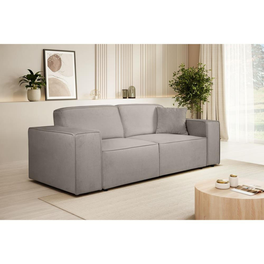 3-SITZER SOFA Pedro ohne Schlaffunktion cappuccino - Schwarz/Cappuccino, Textil (215/75/88cm) - Beautysofa