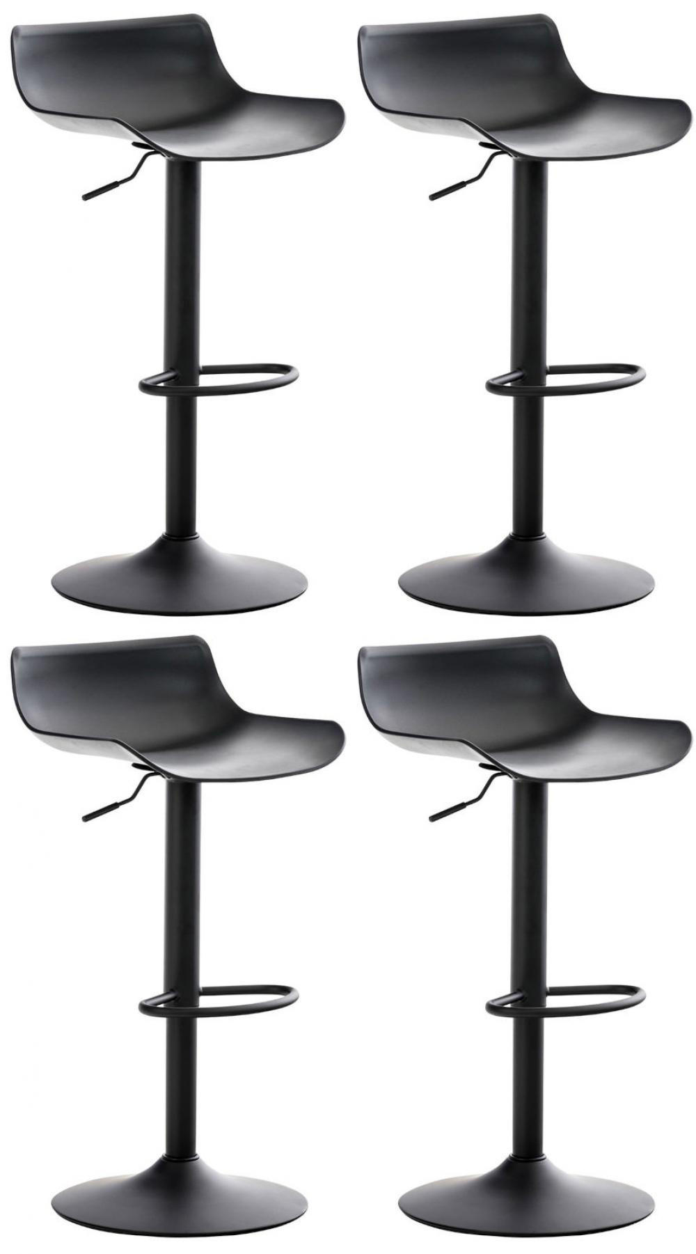 BARHOCKER 4er Set Kunststoff Schwarz - Schwarz, Kunststoff/Metall (43/69/44cm) - CLP
